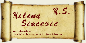 Milena Simčević vizit kartica